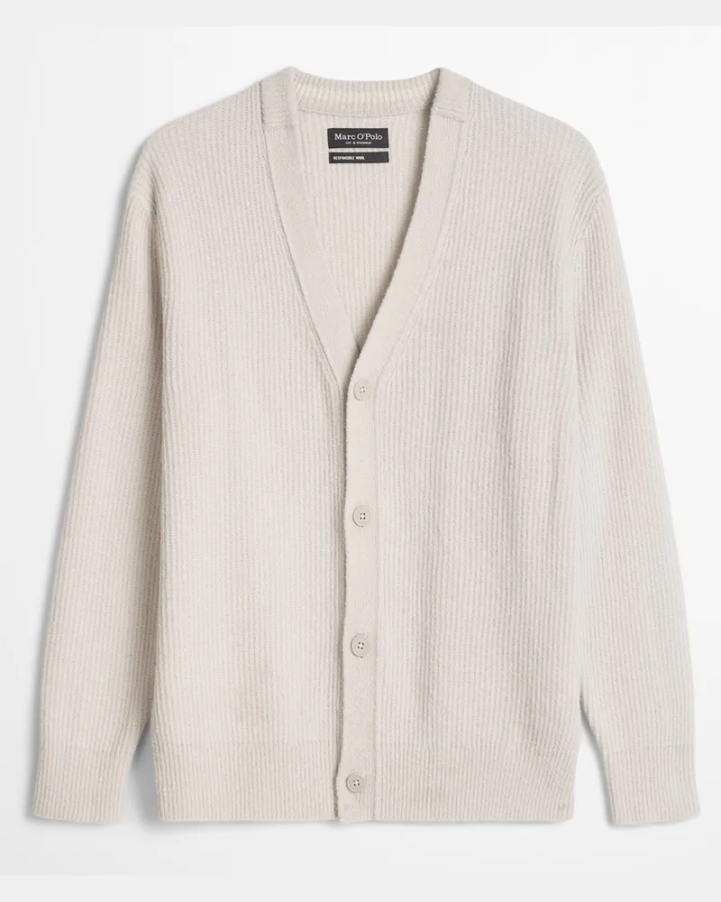 Marc O'Polo Softer Cardigan aus einem Woll-Mix in Offwhite