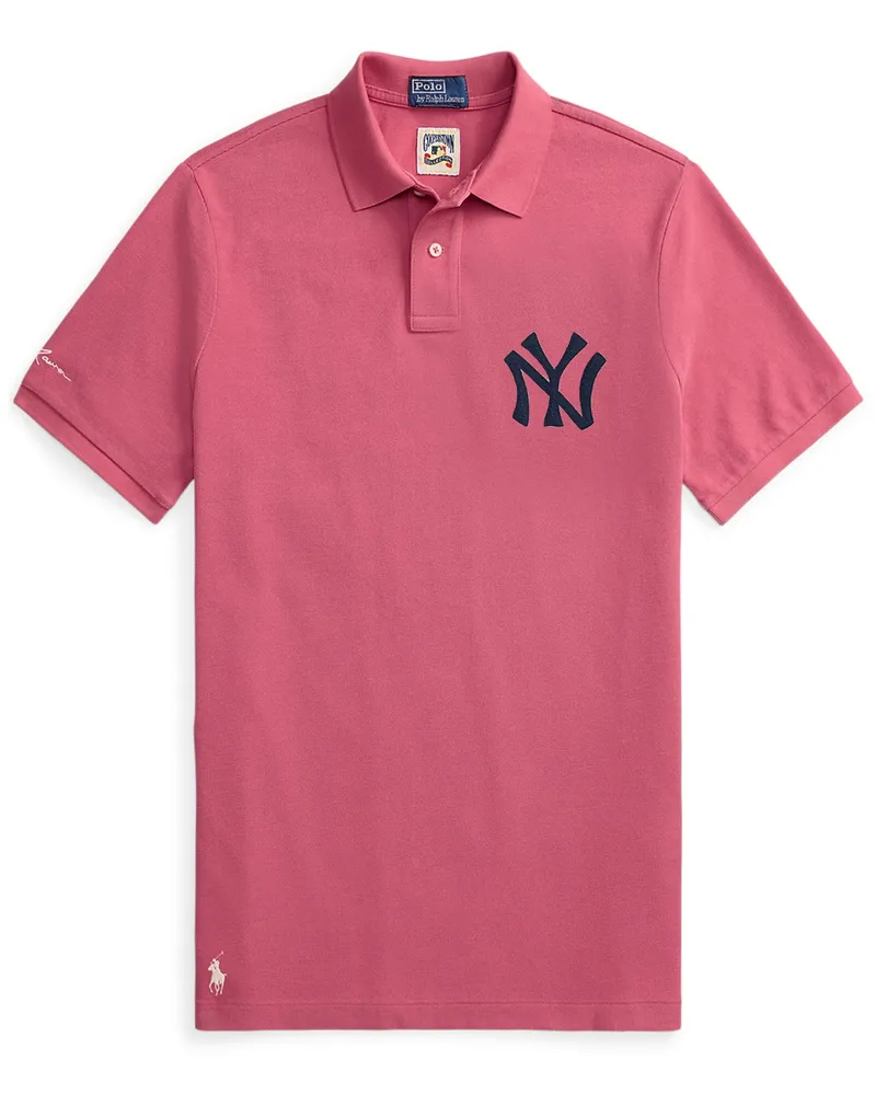 Ralph Lauren Piqué-Poloshirt mit New York Yankees-Stickerei in Rot