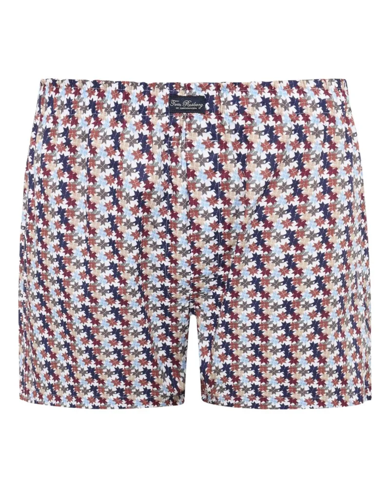 Tom Rusborg Gemusterte Boxershorts aus Baumwolle mit elastischem Bund in Multicolor