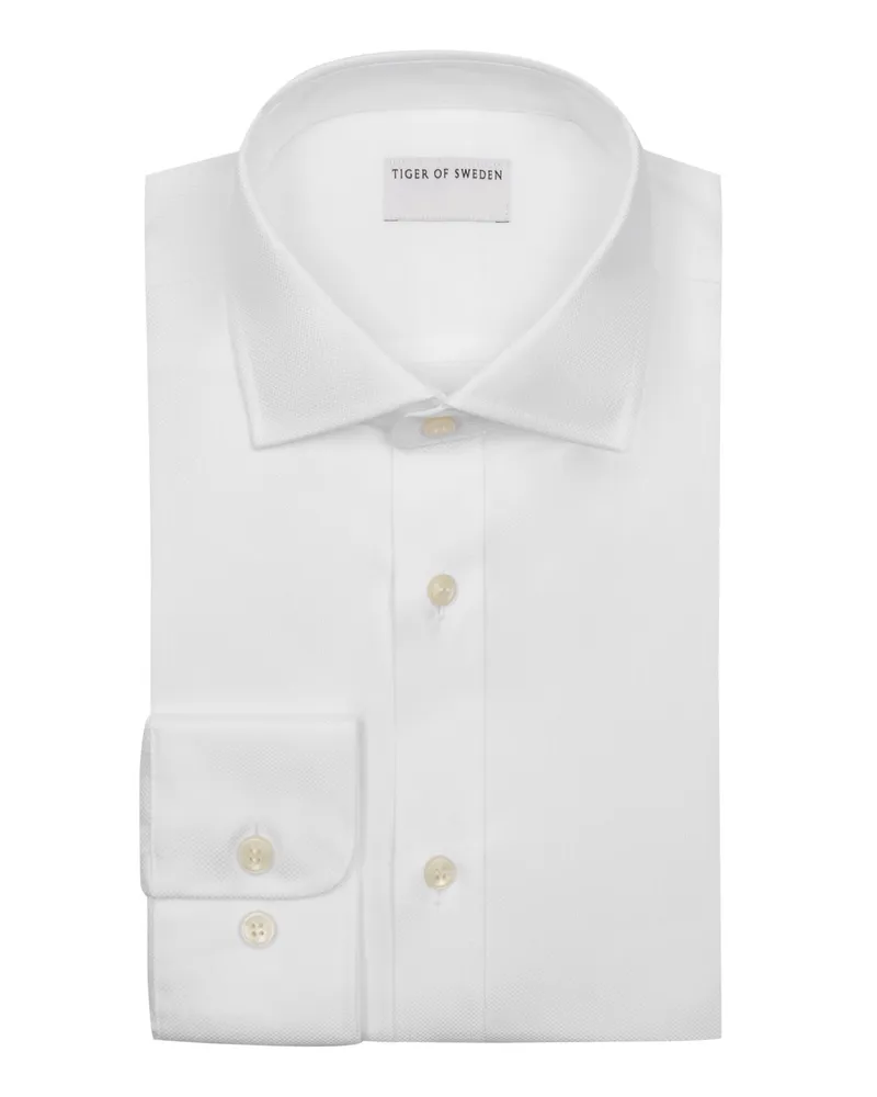 Tiger of Sweden Hemd mit feiner Struktur, Slim Fit in Weiß