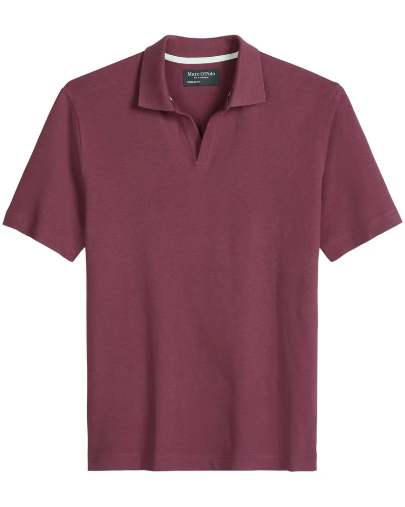 Marc O'Polo Strick-Poloshirt mit Variokragen und Leinenanteil, Regular FIt in Bordeaux