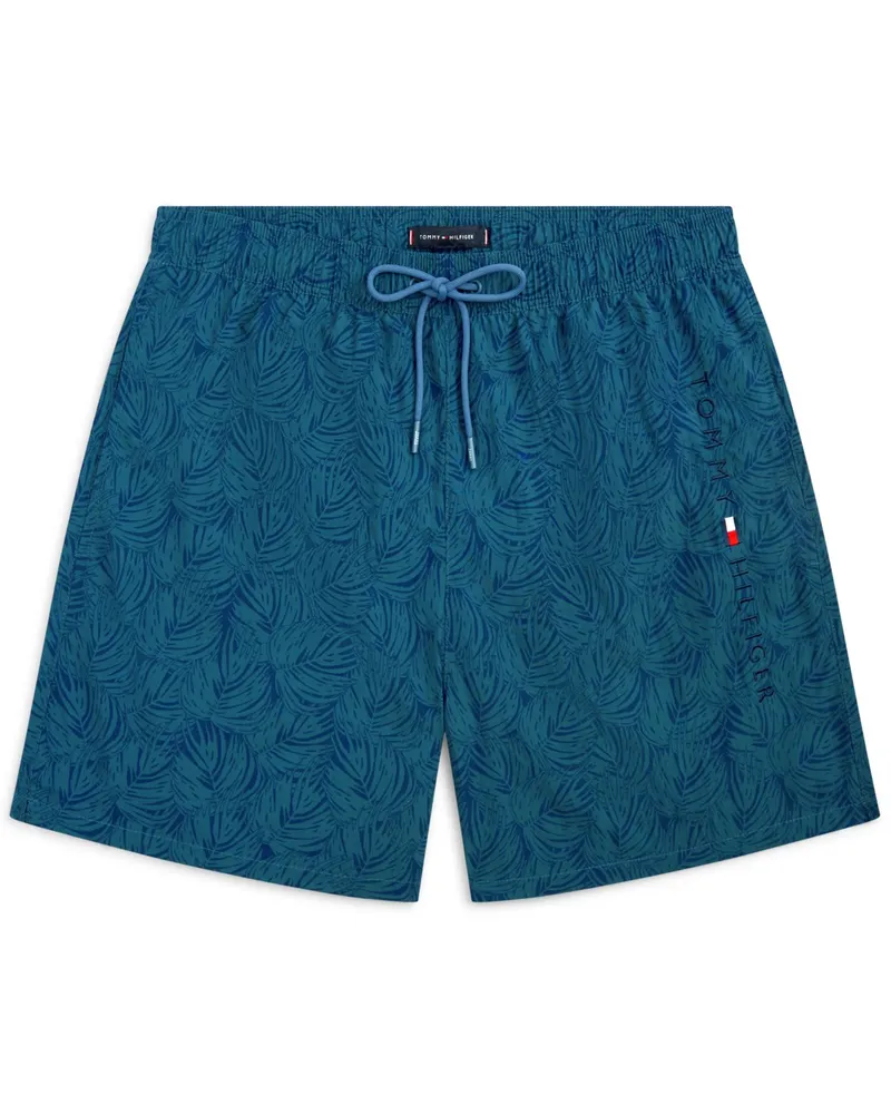 Tommy Hilfiger Schnelltrocknende Badeshorts mit floralem Print in Marine