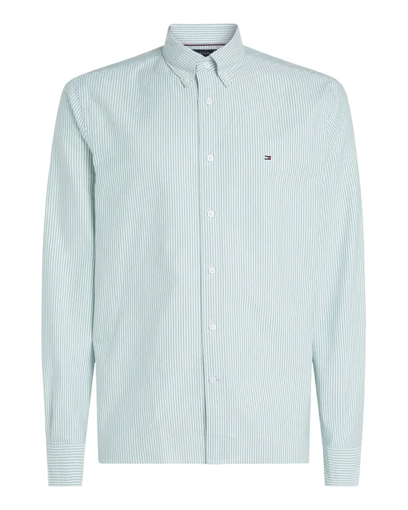 Tommy Hilfiger Oxfordhemd aus Bio-Baumwolle mit Streifen, Regular Fit in Hellgrün