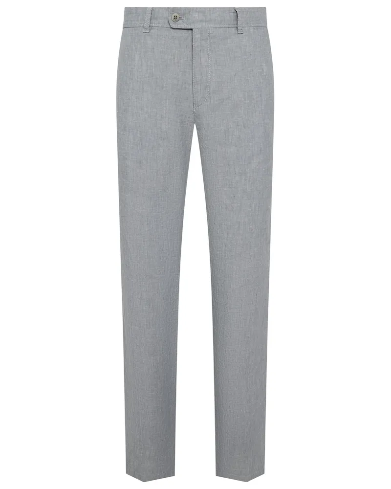 Brax Chino Evans aus Leinen, Regular Fit in Grau