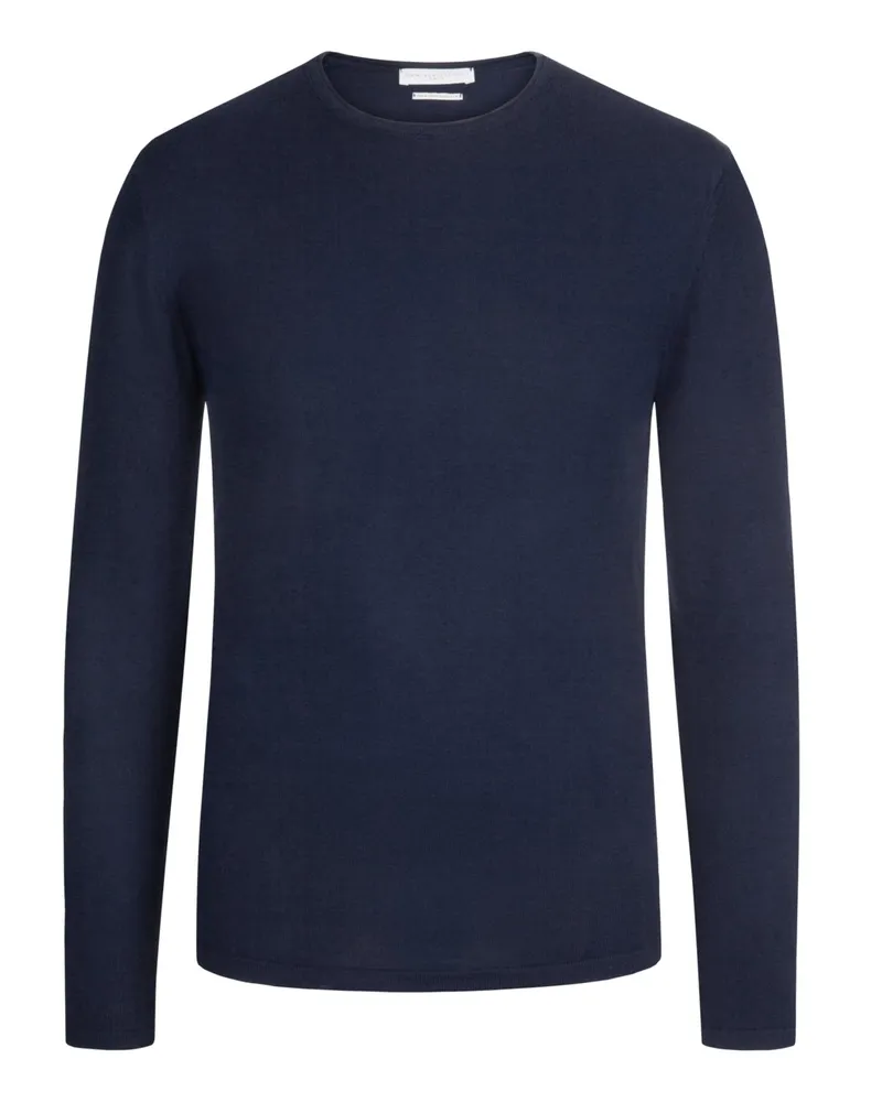 Daniele Fiesoli Softer Rundhalspullover aus ägyptischer Baumwolle in Marine