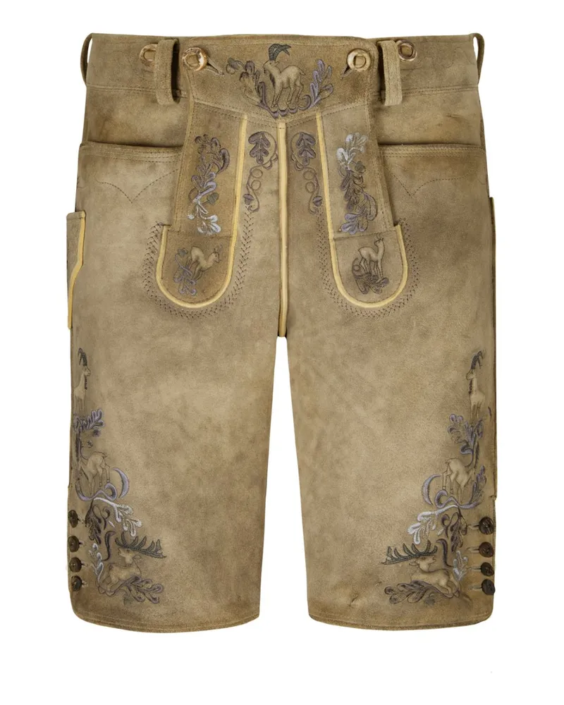 Meindl Steinkogel Hirschlederhose in Glacier in Hellgrau