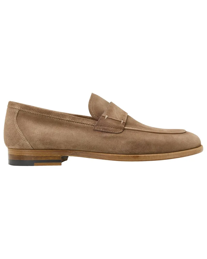 Magnanni Handgefertigte Loafer aus weichem Wildleder in Hellgrau