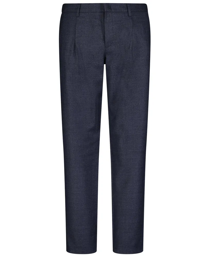 Roy Robson Anzughose aus Schurwolle und Stretch mit Pepita-Muster, Slim Fit in Marine