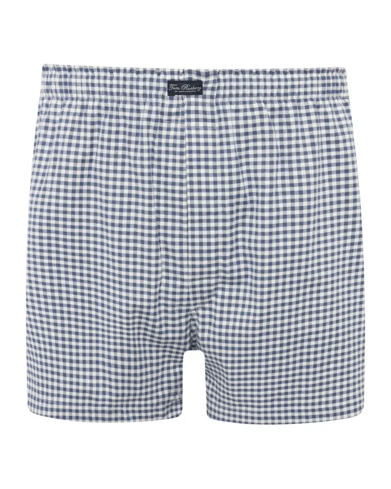 Tom Rusborg Boxershorts aus Baumwolle mit Kleinkaromuster in Grau