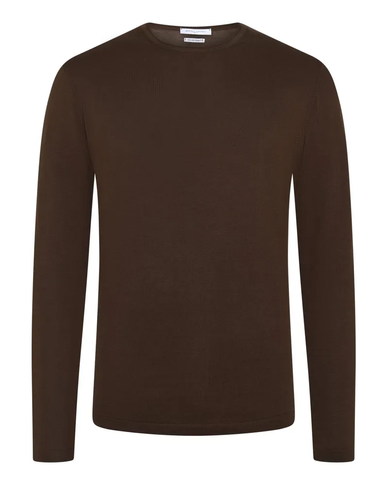 Daniele Fiesoli Softer Rundhalspullover aus ägyptischer Baumwolle in Braun
