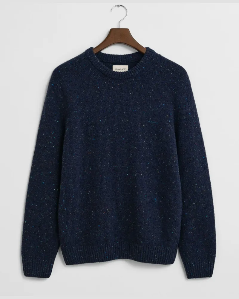 Gant Pullover aus einem recycelten Wollstrick mit Struktur, Regular Fit in Marine