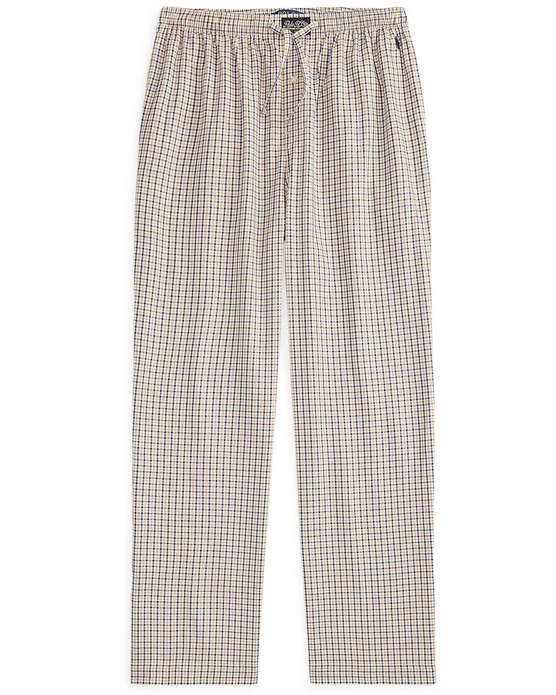 Ralph Lauren Pyjama Hose aus Baumwolle mit Karomuster in Beige