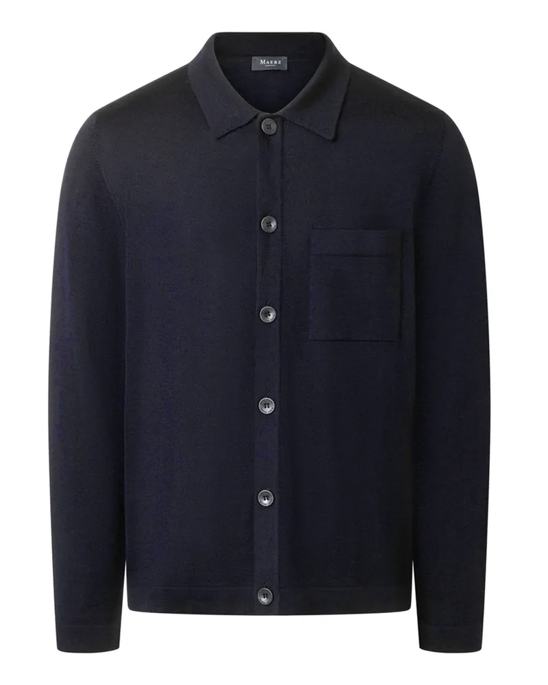 Maerz Leichtes Strick-Overshirt aus Superwash-Merinowolle, Regular in Schwarzblau