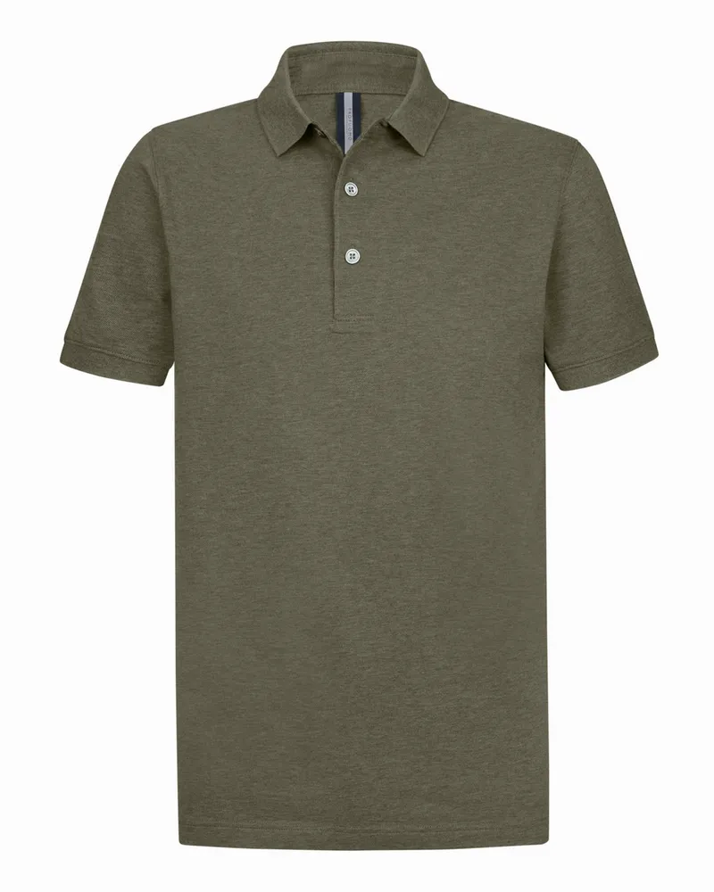 Profuomo Piqué-Poloshirt aus Bio-Baumwolle, Regular Fit in Oliv