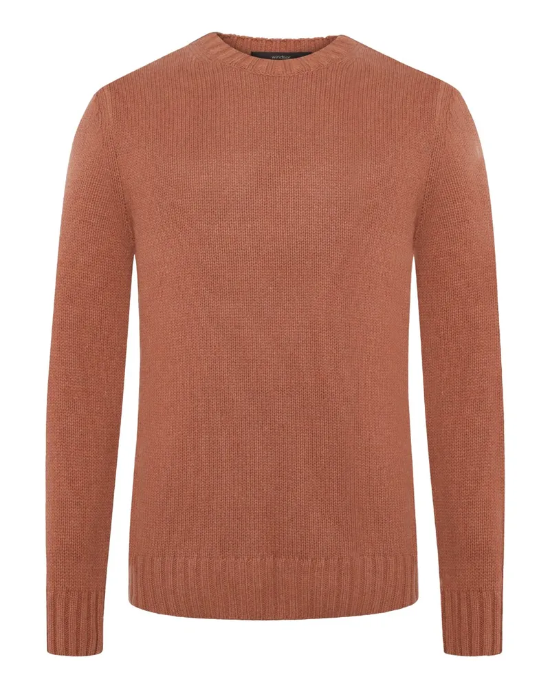 windsor. Softer Kaschmir-Pullover mit O-neck in Rostrot