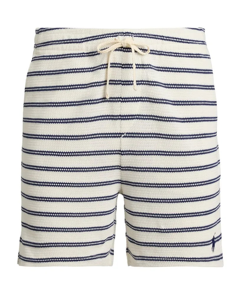 Ralph Lauren Leichte Strick-Bermudashorts mit Streifen in Offwhite