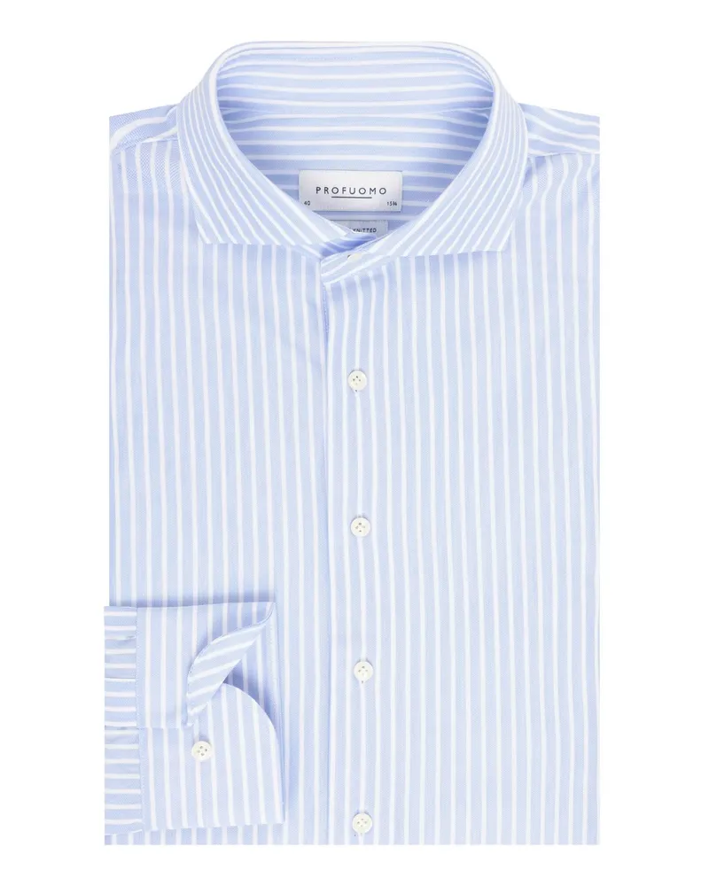 Profuomo Hemd mit Streifenmuster in Hellblau