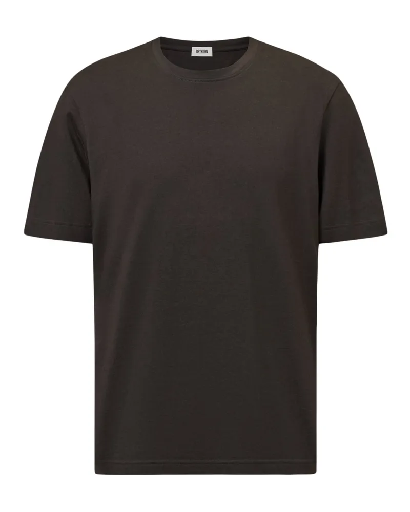 Drykorn Softes T-Shirt in melierter Optik in Dunkelbraun