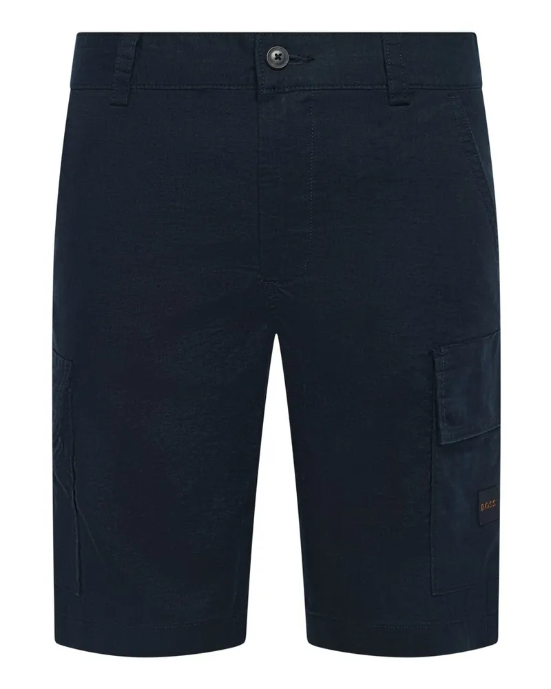 HUGO BOSS Cargo-Shorts aus einer Leinenmischung in Marine