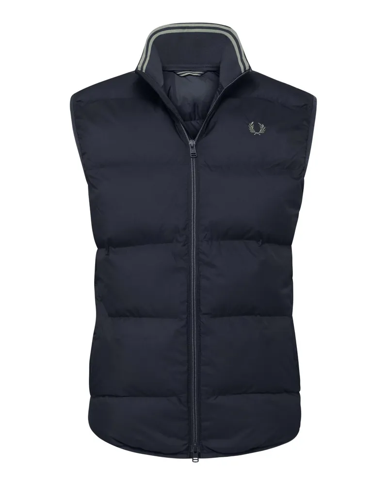 Fred Perry Steppweste aus recyceltem Material mit Logo-Stickerei in Schwarz