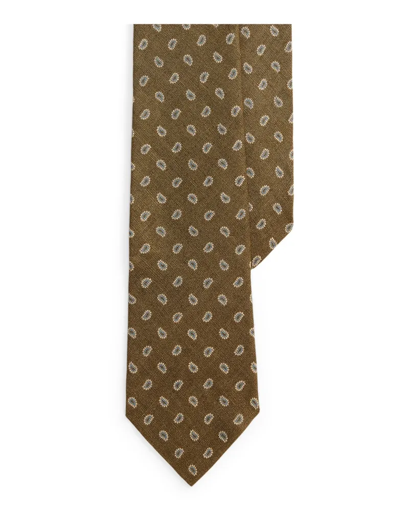 Ralph Lauren Leichte Krawatte aus Leinen mit Paisley-Muster in Braun