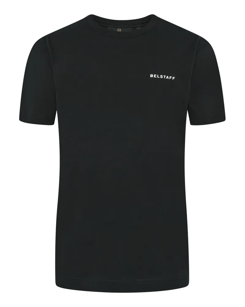 Belstaff T-Shirt mit Label-Schriftzug und Rückendruck, Regular Fit in Schwarz