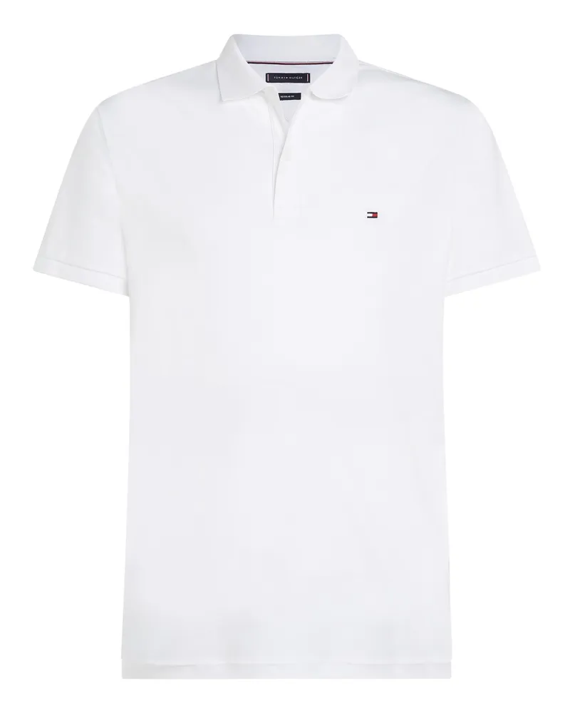 Tommy Hilfiger Glattes Poloshirt in jersey-Qualität mit Logo-Stickerei in Weiß
