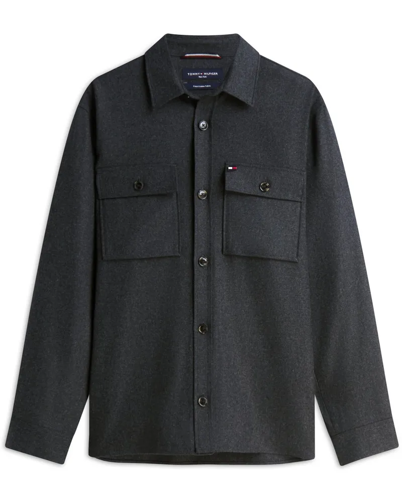Tommy Hilfiger Flanell-Overshirt mit Brusttaschen in Anthrazit