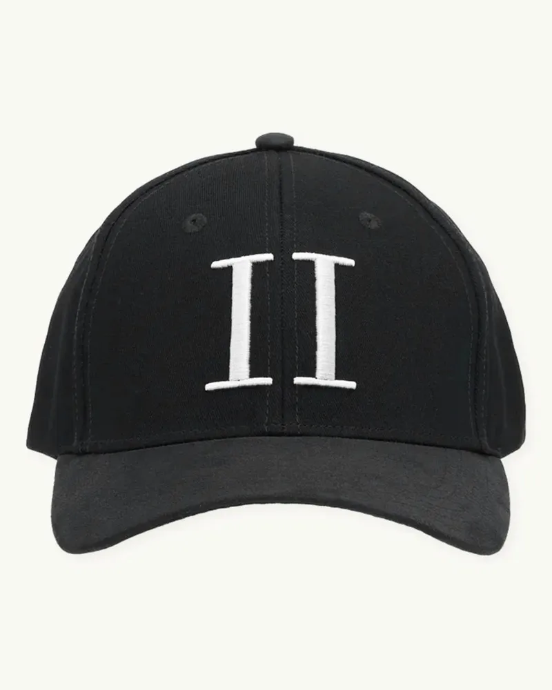 LES DEUX Baseball-Cap mit Initial-Stickerei un Veloursleder-Schirm in Schwarz