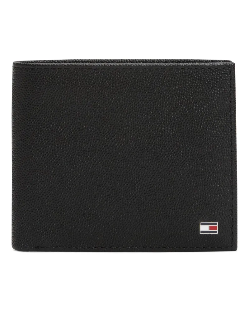 Tommy Hilfiger Bifold-Brieftasche aus Leder mit Emaille-Flag in Schwarz