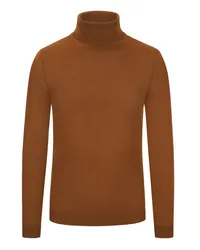 HUGO BOSS Rollkragenpullover aus Schurwolle Rostrot