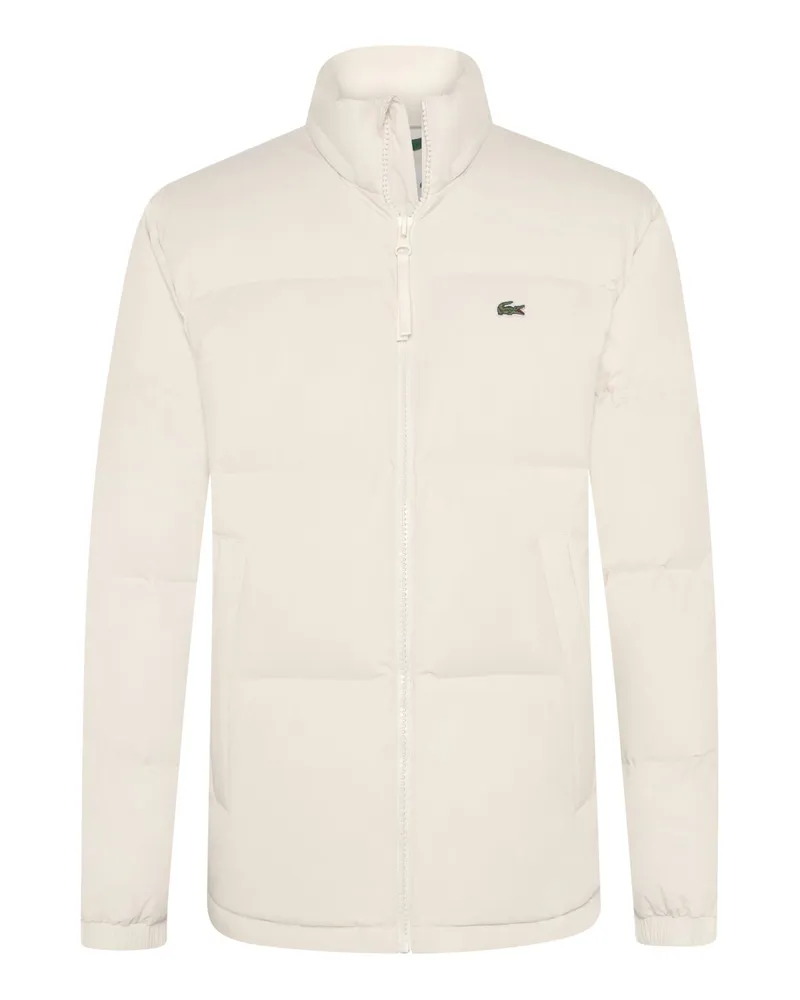 Lacoste Wasserabweisende Daunenjacke mit in Kargen integrierter Kapuze in Offwhite