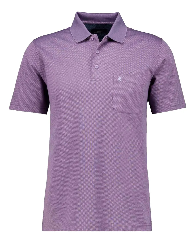 Ragman Pflegeleichtes Poloshirt mit Brusttasche und Fishnet-Muster in Lila