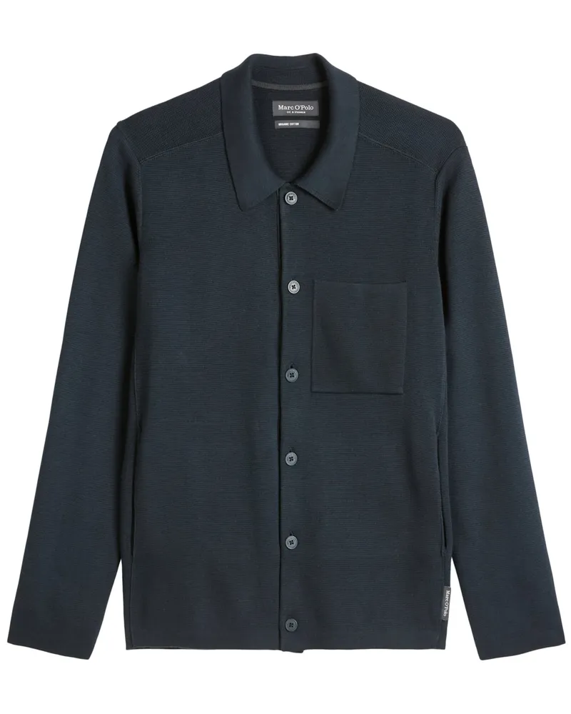 Marc O'Polo Strickjacke aus Bio-Baumwolle mit Struktur in Marine