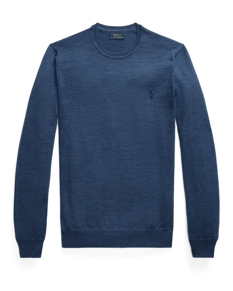 Ralph Lauren Leichter Pullover aus Merinowolle, Slim Fit in Blau