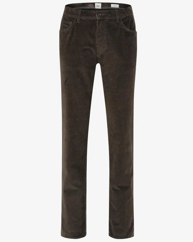 Brax 5 Pocket Cordhose Cadiz, Straight Fit in Dunkelbraun