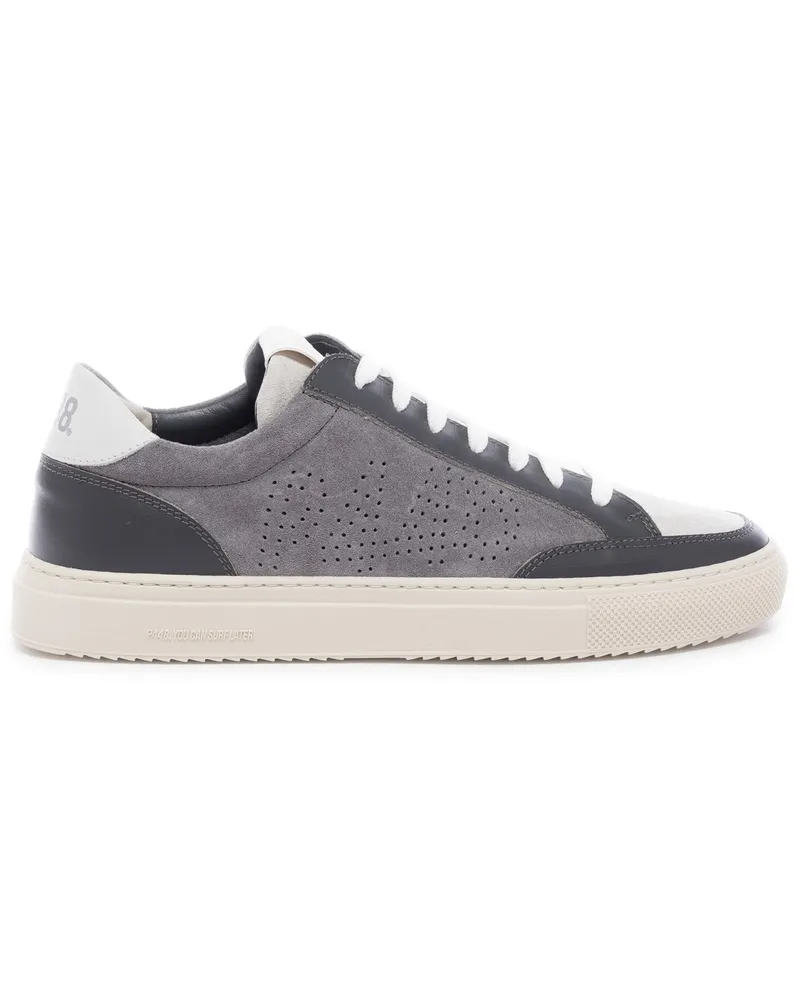 P448 Sportive Sneaker Soho aus einem Velours-Rauleder-Mix in Grau
