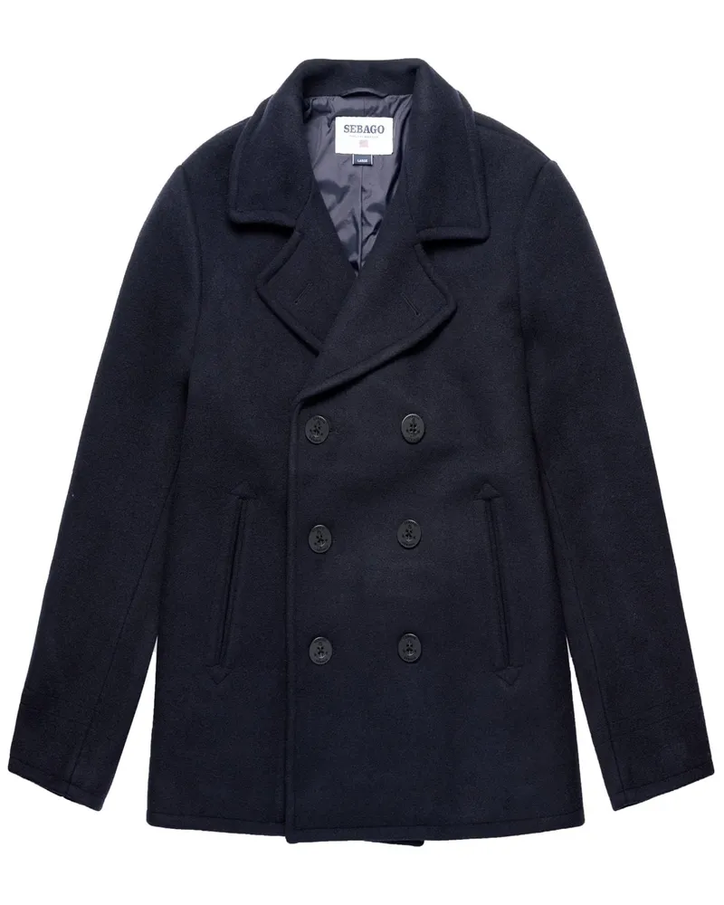 Sebago Zweireihige UNISEX-Cabanjacke Reefers mit Ankerknöpfen in Marine