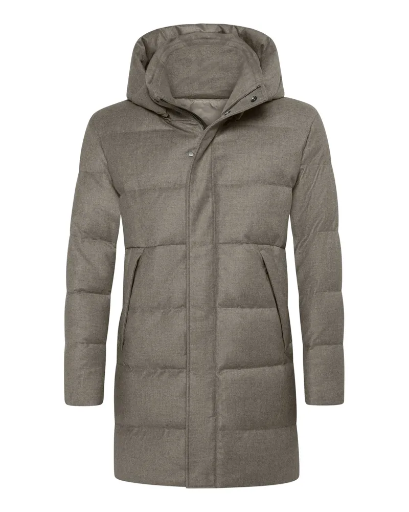 DUNO Daunenparka Magnus L aus einem Schurwolle-Kaschmir-Mix in Beige