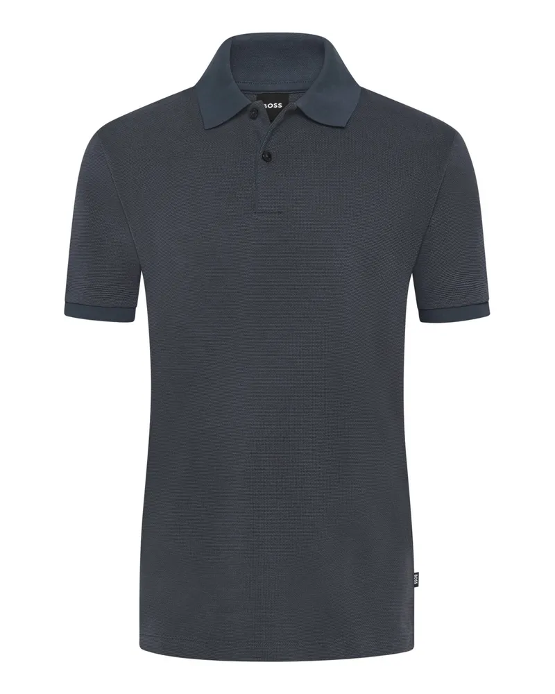 HUGO BOSS Unifarbenes Piqué-Poloshirt aus Baumwolle in Marine