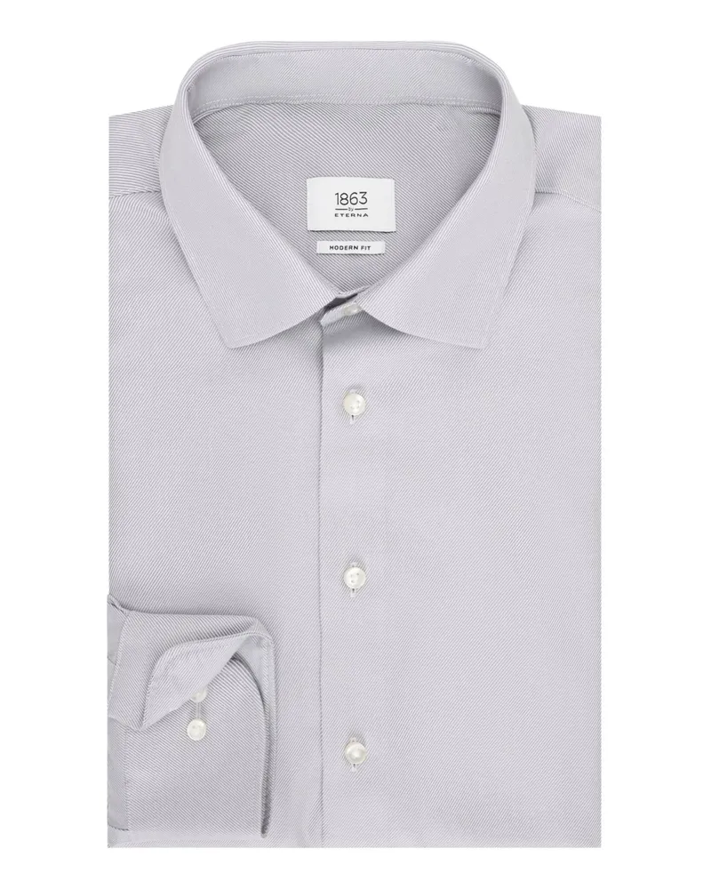 Eterna Glattes Hemd aus Baumwolle mit Kentkragen, Modern Fot in Grau
