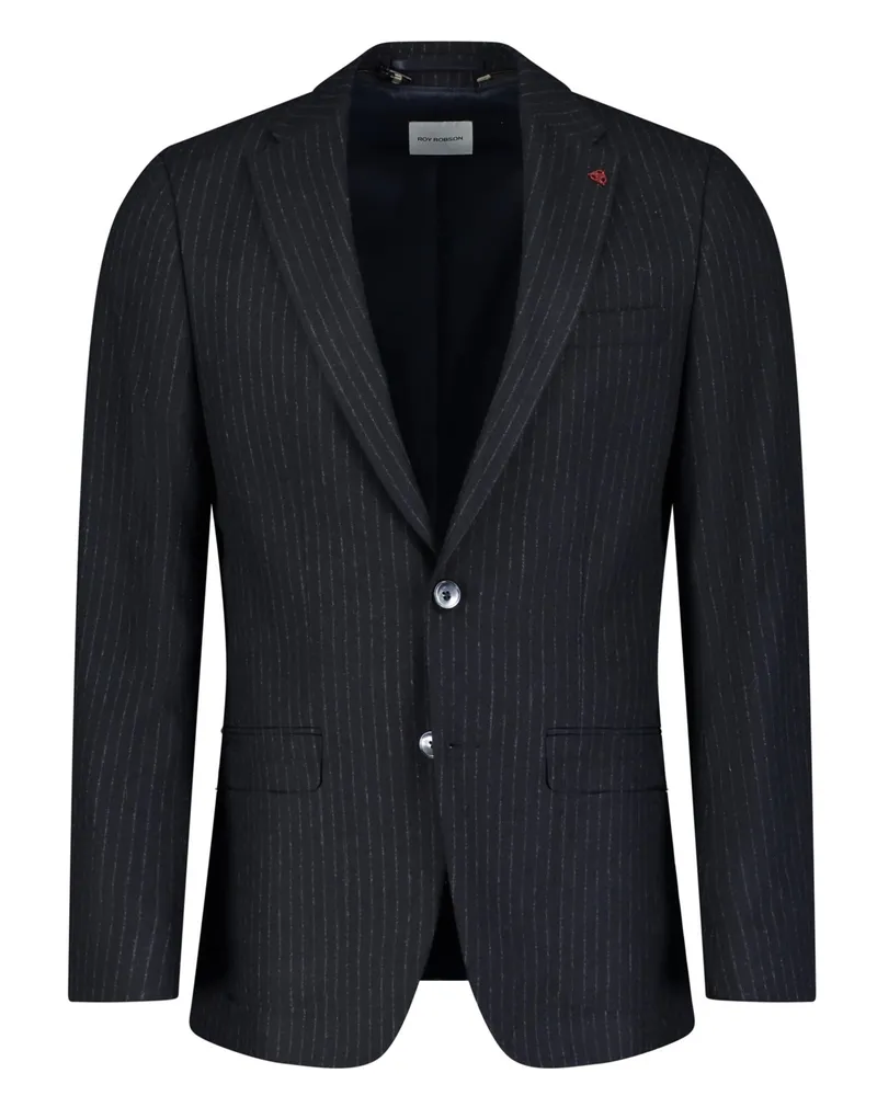 Roy Robson Flanell-Anzugsakko aus einem Woll-Mix mit Kreidestreifen, Slim Fit in Marine