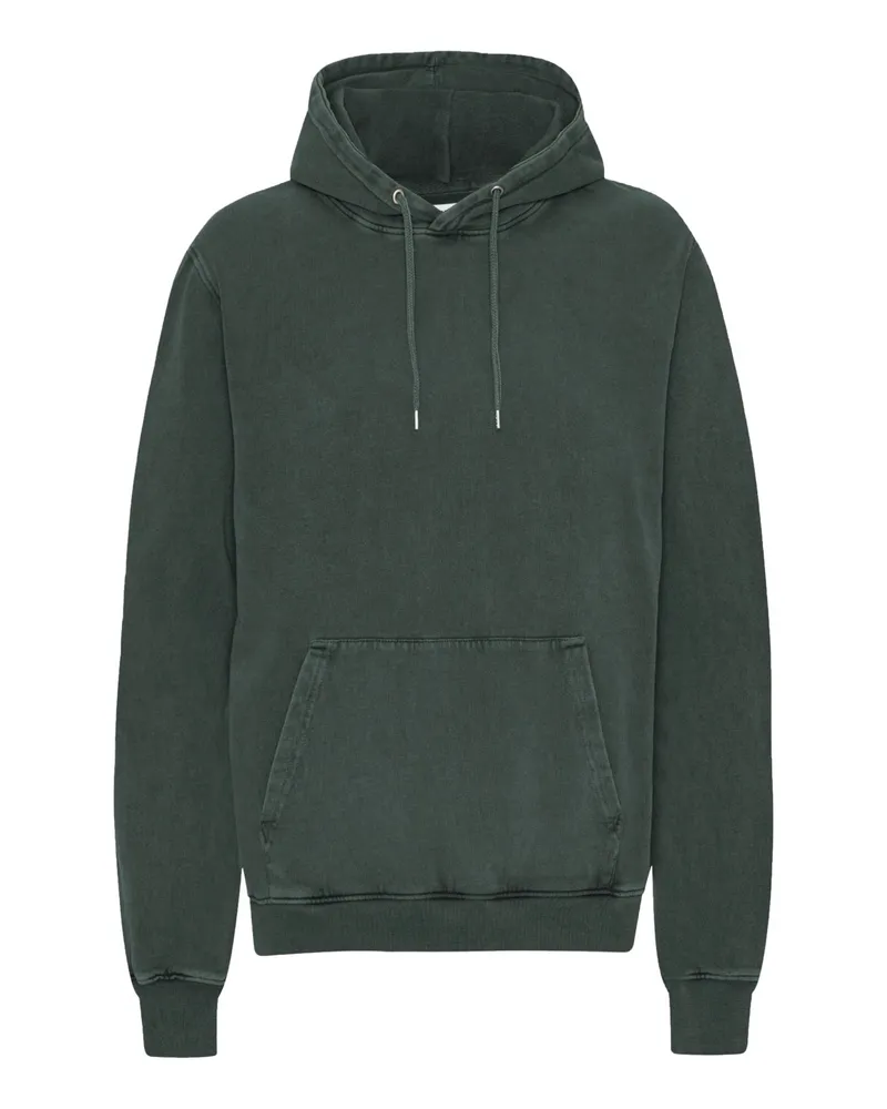 COLORFUL STANDARD Hoodie aus Bio-Baumwolle im Washed-Look in Oliv