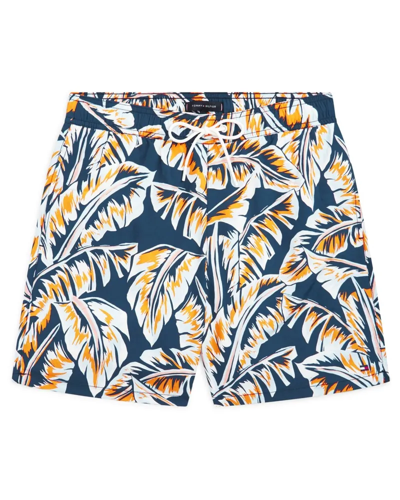 Tommy Hilfiger Schnelltrocknende Badeshorts mit floralem Print in Marine