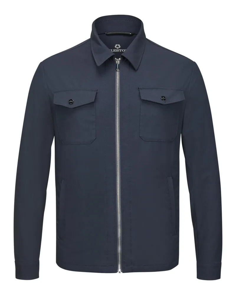 Milestone Overshirt MSTrento aus einem Mikrofaser-Stretch-Material in Marine