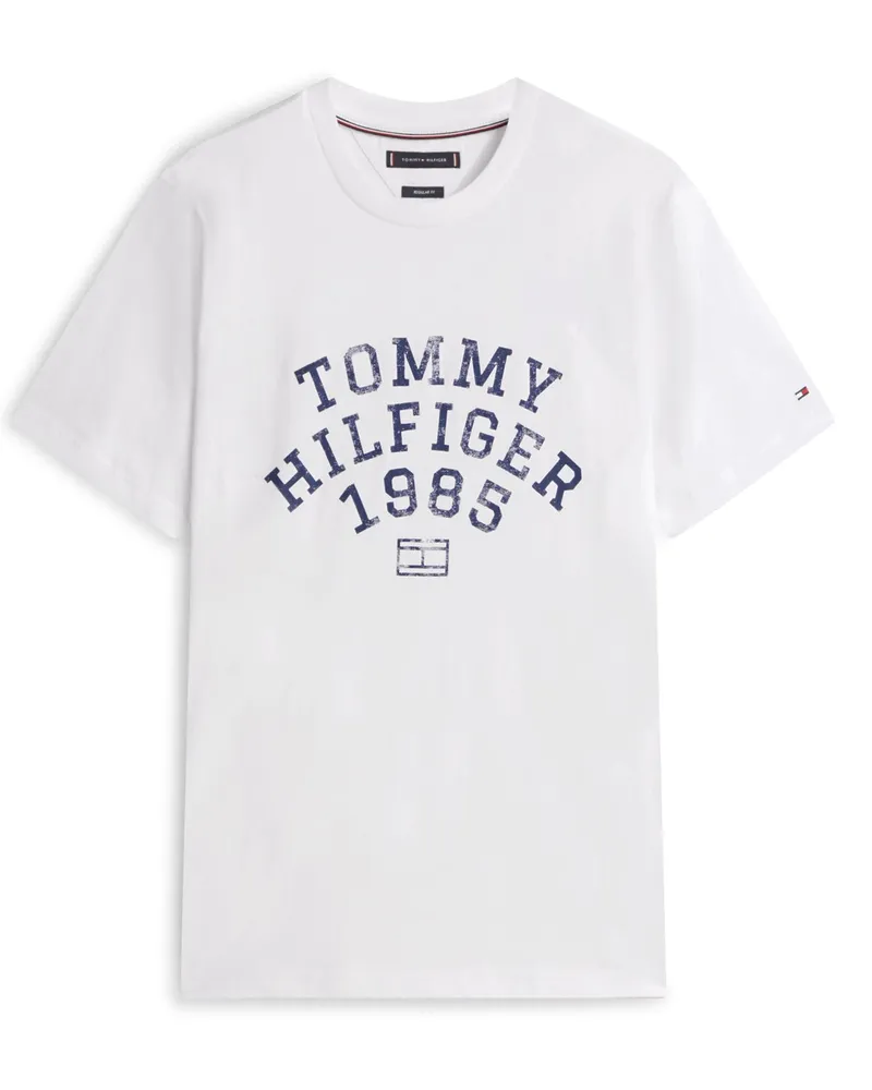 Tommy Hilfiger T-Shirt aus Baumwolle mit Frontprint, Regular Fit in Weiß
