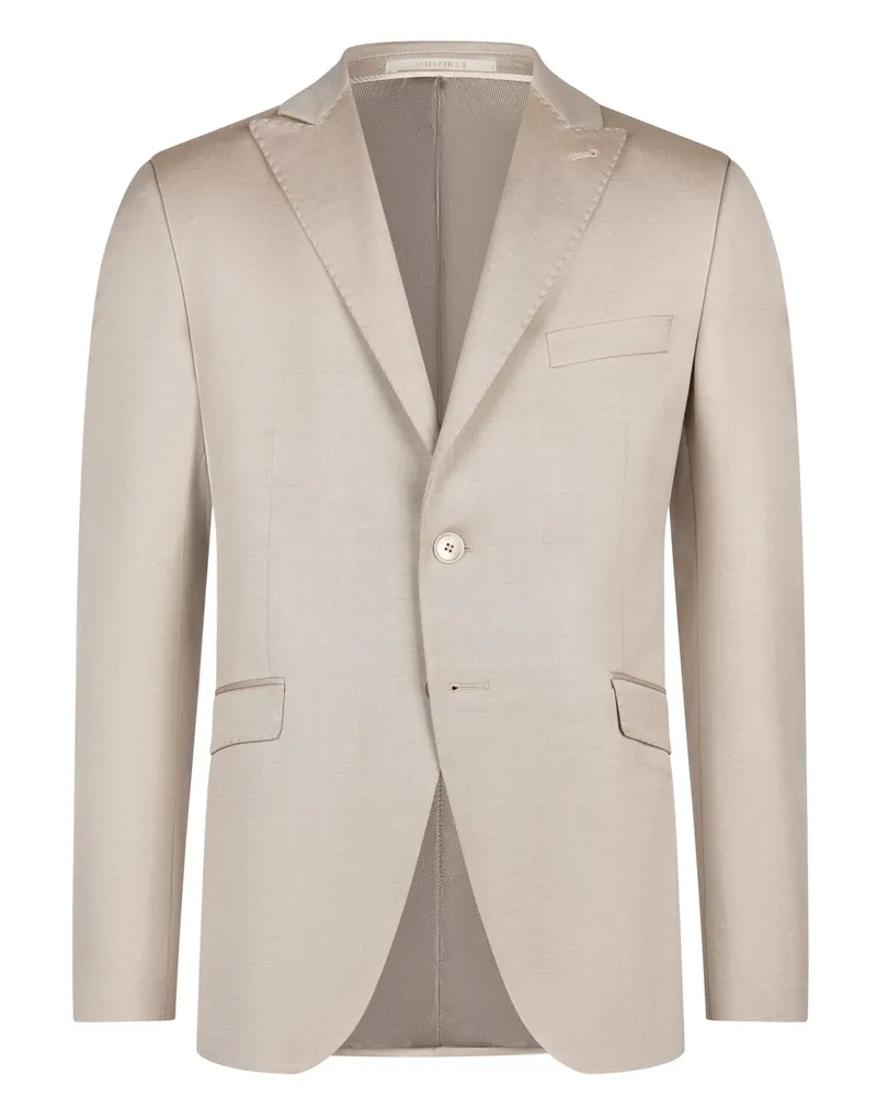 Wilvorst Festliches Sakko aus einem Schurwoll-Mix, Drop 8, Super Slim Fit in Beige