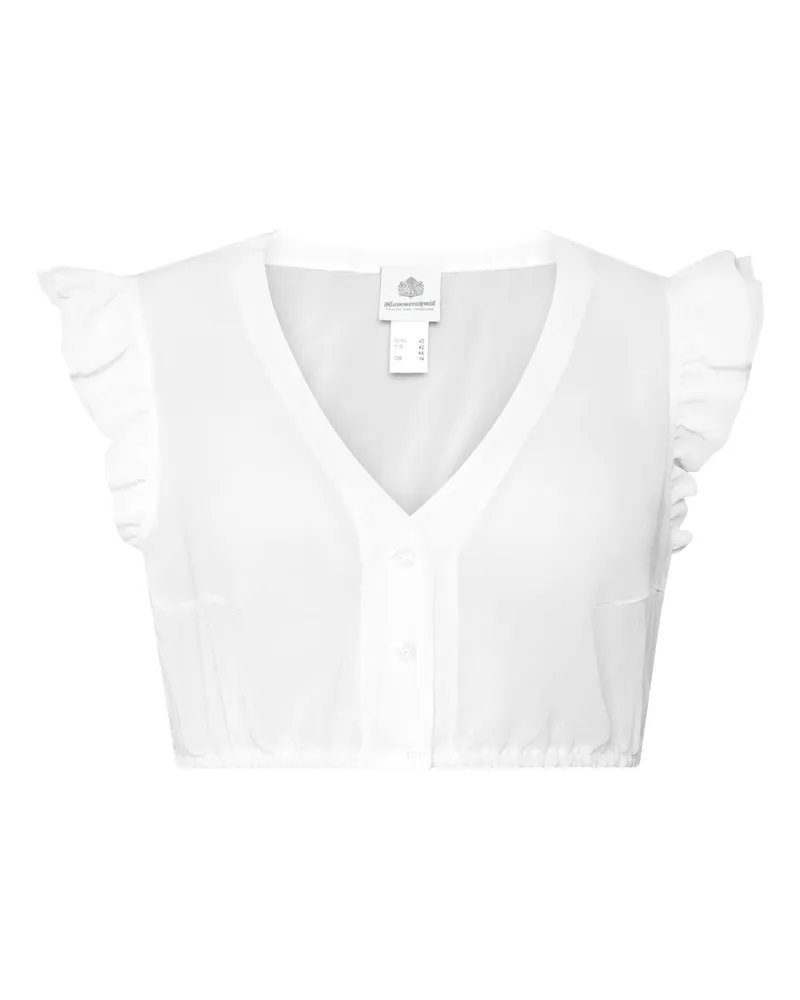 Hammerschmid Chiffon-Dirndlbluse mit Flügelarm in Weiß