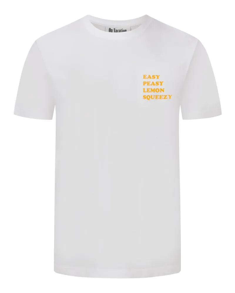 On Vacation T-Shirt mit Lemon Squeezy-Motiv auf Rückenseite in Weiß