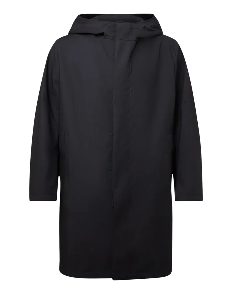 Drykorn Sportlicher Mantel Naukano mit Kapuze aus Techno-Viskose in Schwarz